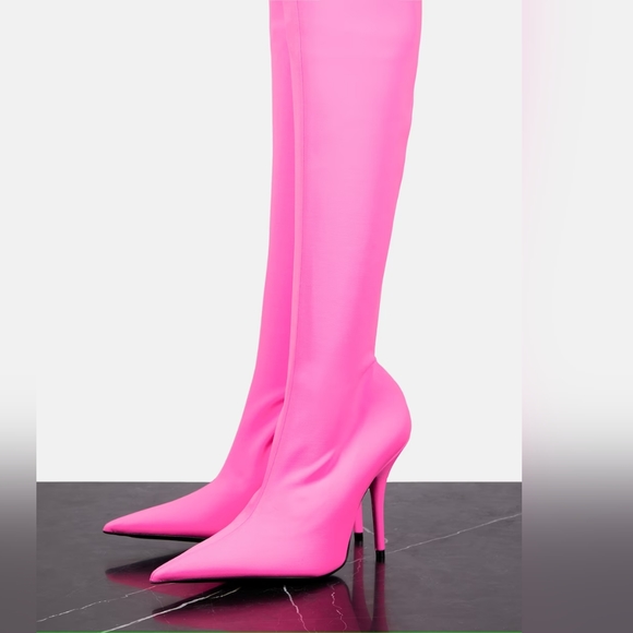 Pink balenciaga knife over the knee boots - Picture 6 of 7
